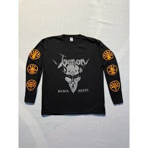 Vintage 1996 Venom Black Metal Band Long Sleeve T Shirt Mens XL Bathory Mayhem